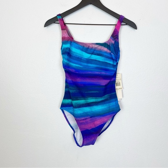 Gottex Midnight Light Square Neck One Piece Swimsuit Multi Color - Picture 4 of 7